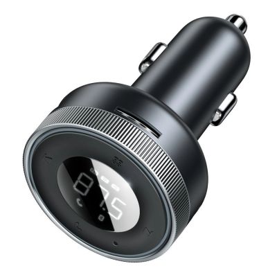 5. Baseus Enjoy FM transmitter car charger LED 2x USB / 3.5mm jack wireless MP3 player Bluetooth 5.0 3.4A black (CCLH-01)