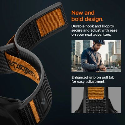 8. Spigen Athlex Airna Garmin Quick Release 22mm Strap - Black and Orange
