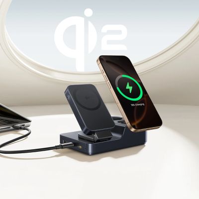 8. Baseus NOMOS ND11 67W 6-in-1 Wireless Charging Station with Two AC Sockets - Black
