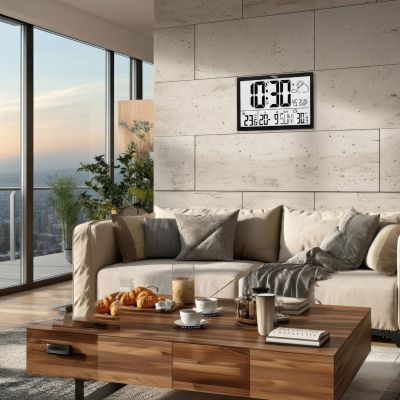26. GREENBLUE LCD WALL CLOCK EXTRA LARGE, TEMPERATURE, DATE GB218