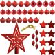 2. DECORATIVE PLASTIC BAUBLE SAFE 40 PCS RED MICA