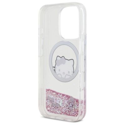 7. Hello Kitty Liquid Glitter Sweet Kitty Bows MagSafe iPhone 16 Pro Case - White