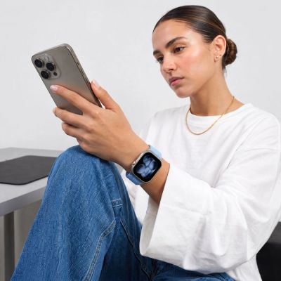4. Tech-Protect NylonLoop Band for Apple Watch 44 / 45 / 46 / 49 mm – Light Blue