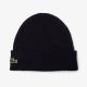 Lacoste Ribbed Wool Beanie Navy Blue - RB0001-166