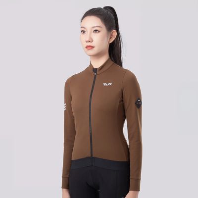 3. Rockbros YDWT006 TVI women's cycling jersey insulated autumn/winter S - brown