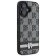 4. DKNY Checkered Pattern & Printed Stripes iPhone 16 Case - Black