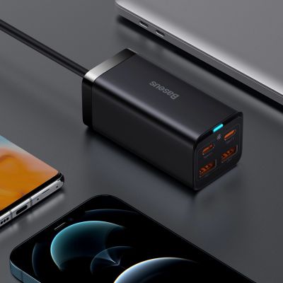 10. Baseus GaN3 Pro fast universal GaN charger 2 x USB Type C / 2x USB 100W PD3.0, QC4.0 +, AFC black (CCGP000101)