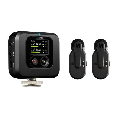 Shure MV-TWO-KIT-Z6 - Set of two MoveMic MV-LAV wireless microphones, charging case, receiver