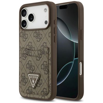 Guess 4G nauble Card Triangle Case for iPhone 18 Pro Max / 17 Pro Max – brown