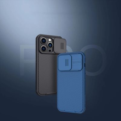 9. Nillkin CamShield Pro Case iPhone 14 Pro Armored Cover Camera Protector Blue