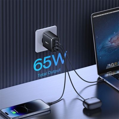 9. Baseus Cube Pro 65W GaN charger 2x USB-C USB-A - black