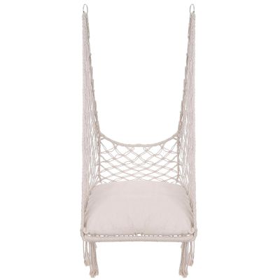 7. OPENWORK HAMMOCK HANGING CHAIR STORK'S NEST 60x60x150CM WITH ECRU PILLOW