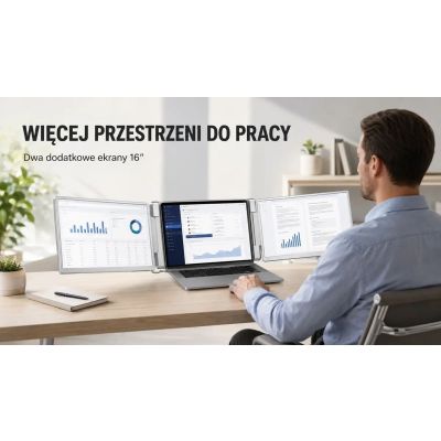 4. EXTRALINK SMART LIFE 16" Dual-Screen Monitor for 12" to 18.5" Laptops S11