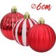 3. Safe Decorative Plastic Baubles, 27 Pieces, 6 cm, Red and White, MICA