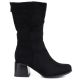 6. Women's short high-heeled boots in black suede Jezzi ASA269-7