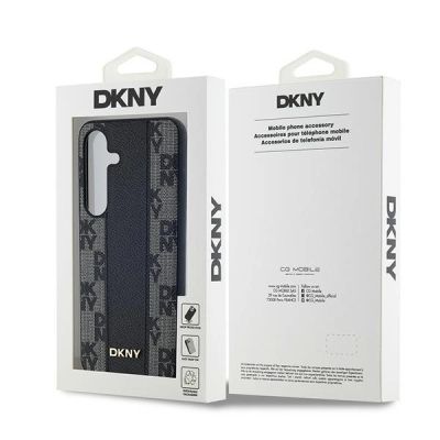 8. DKNY Leather Checkered Mono Pattern MagSafe case for Samsung Galaxy S24+ - black
