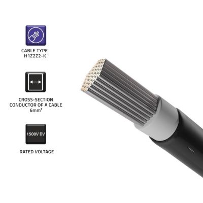 3. Qoltec photovoltaic solar cable | 6mm2 | 100m | black