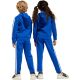 5. adidas Seasonal Essentials Tiberio 3-Stripes Fleece Tracksuit for Kids Blue JC7488