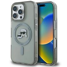 Karl Lagerfeld IML Metal Karl&Choupette Head MagSafe Case for iPhone 16 Pro - Black