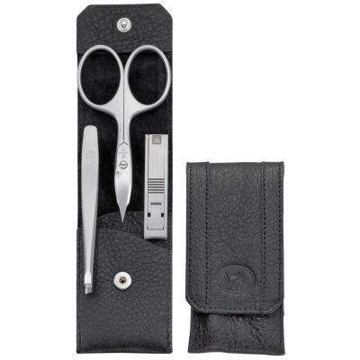 Zwilling Twinox Travel Set – Black Leather Case, 3 Pieces – Black