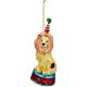 2. GOLD GLASS LION CHRISTMAS ORNAMENT, HEIGHT 14.5 CM