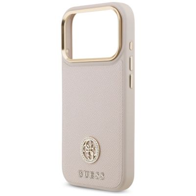 6. Guess Grained Strass Logo MagSafe case for iPhone 17 Pro - pink