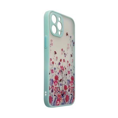 3. Design Case for iPhone 12 Pro flower case light blue
