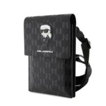 Karl Lagerfeld Saffiano Monogram Ikonik NFT Phone Bag Black