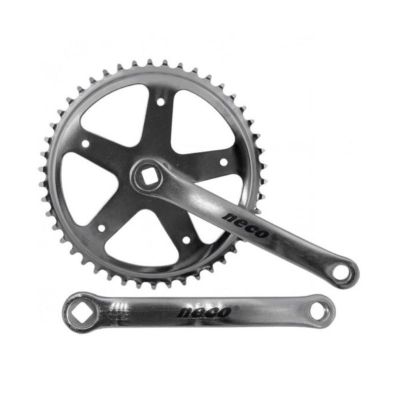 NECO 46 tooth crankset 1/2"x1/8" square set silver