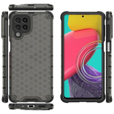 20. Honeycomb case armored cover with a gel frame for Samsung Galaxy M53 5G black
