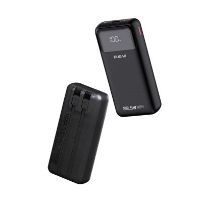 3. Dudao K15Pro Power Bank 20000mAh 22.5W PD USB-C / USB-A / Built-in Lightning and USB-C Cables - Black