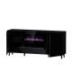 2. PAFOS chest of drawers with electric fireplace 180x42x82 black matt