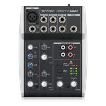 Behringer 502S - 5-channel compact analog mixer with USB interface designed specifically for podcasting, streaming and home recording