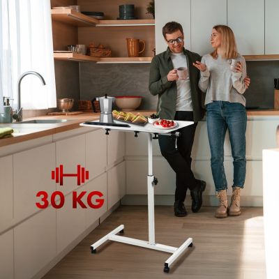 7. MACLEAN MOBILE DESK/LAPTOP STAND, WHITE, HEIGHT ADJUSTMENT 59-89CM, MAX. 30KG MC-121 W