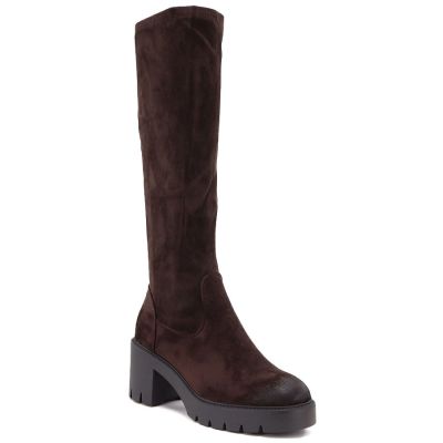 Women’s chocolate-brown suede insulated boots Vinceza 58332