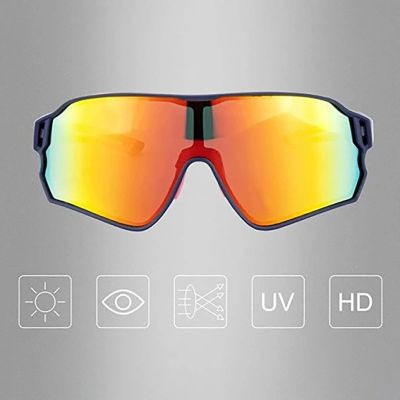5. Rockbros 10134PL Polarized Cycling Glasses - Blue and Pink