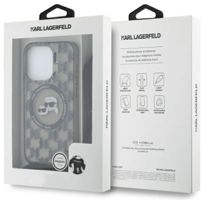 7. Karl Lagerfeld IML Crossbody Monogram Karl & Choupette Head MagSafe Case for iPhone 16 Pro Max - Black