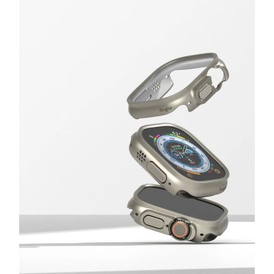 6. Ringke Slim 2-pack Case for Apple Watch Ultra 1/2 (49mm) - Clear & Titanium