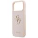 6. Guess Grained Big 4G & Classic Logo Case for iPhone 17 Pro Max - Pink