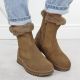 7. Women's suede leather ankle boots with fur, brown Filippo DBT7271
