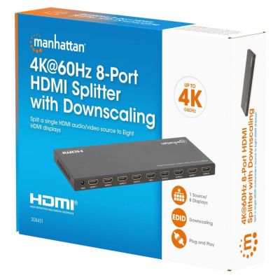 2. MANHATTAN 4K60Hz 8-Port HDMI Splitter with Downscaling