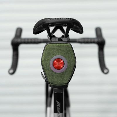 12. Rockbros C52-2 lightweight saddle bag with 250 mAh lighting - green