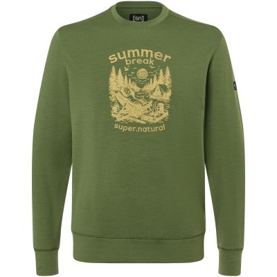 Men’s SUPER.NATURAL M Summer Break Crew Green Sweatshirt