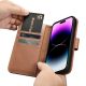 16. iCarer Wallet Case 2in1 iPhone 14 Pro Leather Flip Case Anti-RFID brown (WMI14220726-BN)