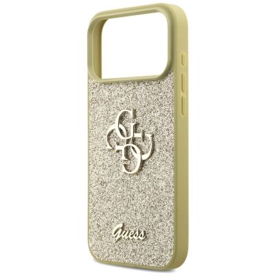 6. Guess Fixed Glitter Big 4G case for iPhone 17 Pro Max - gold
