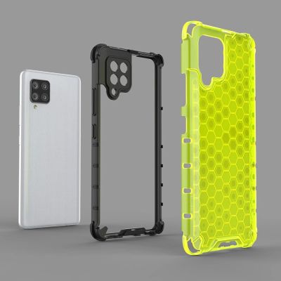 5. Honeycomb Case armor cover with TPU Bumper for Samsung Galaxy A42 5G green
