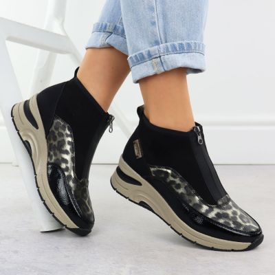 5. Women's black wedge ankle boots Rieker N9362-00