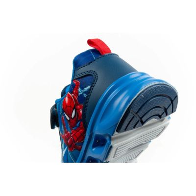 7. Leomil children's sports shoes Spiderman sneakers lightweight with velcro LED blue