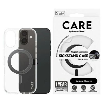 CARE by PanzerGlass Feature Kickstand Case iPhone 16 6.1" black/black MagSafe 1321