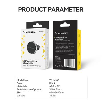 5. Wozinsky WUMKO Magnetic Phone Holder for Car Air Vent - Black